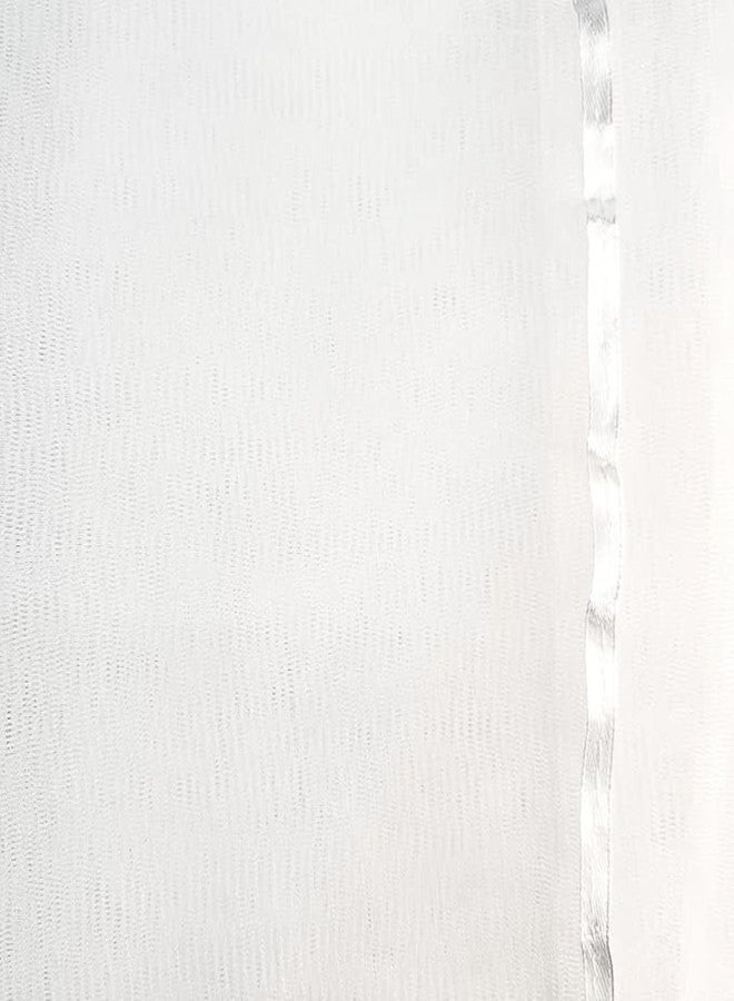 1iAM 2pcs White Decoration Net - Large Size, Stitched with Ribbon, Nylon Made, Reusable, Soft, Wrinkled Free, 8.5x5ft Each, Backdrop Net for Birthday, Anniversary, Wedding Party Decorations - Image 4