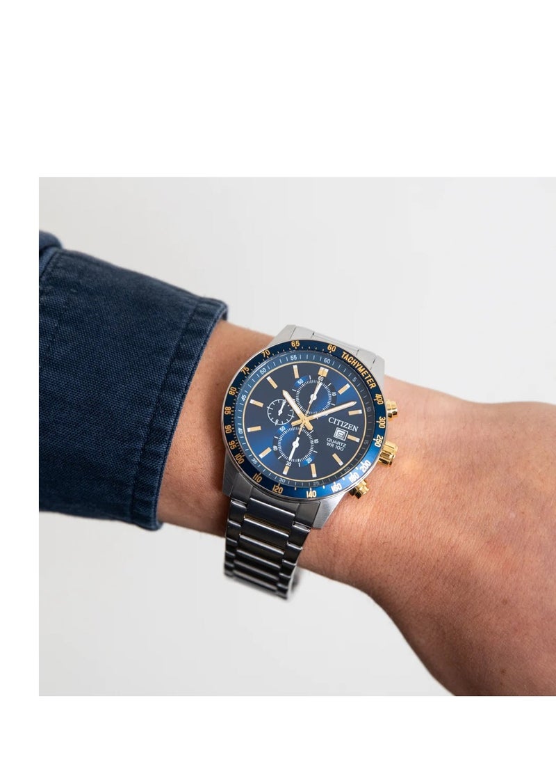 سيتيزن ساعة يد من ستانلس ستيل كرونوغراف AN3684-59L - Image 3