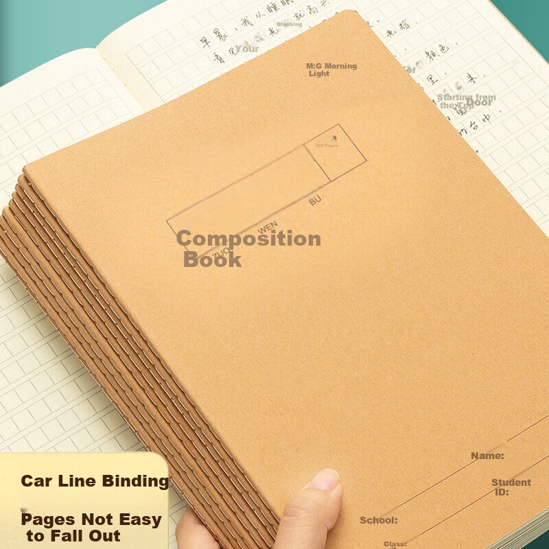 M&G Stationery, Composition Notebook 16K 300 Grids, 30 Sheets Stitched Notebook, Kraft Paper Exercise Book for Middle School Students, 5 Books HAPY0484 Winter Vacation Homework - Image 3