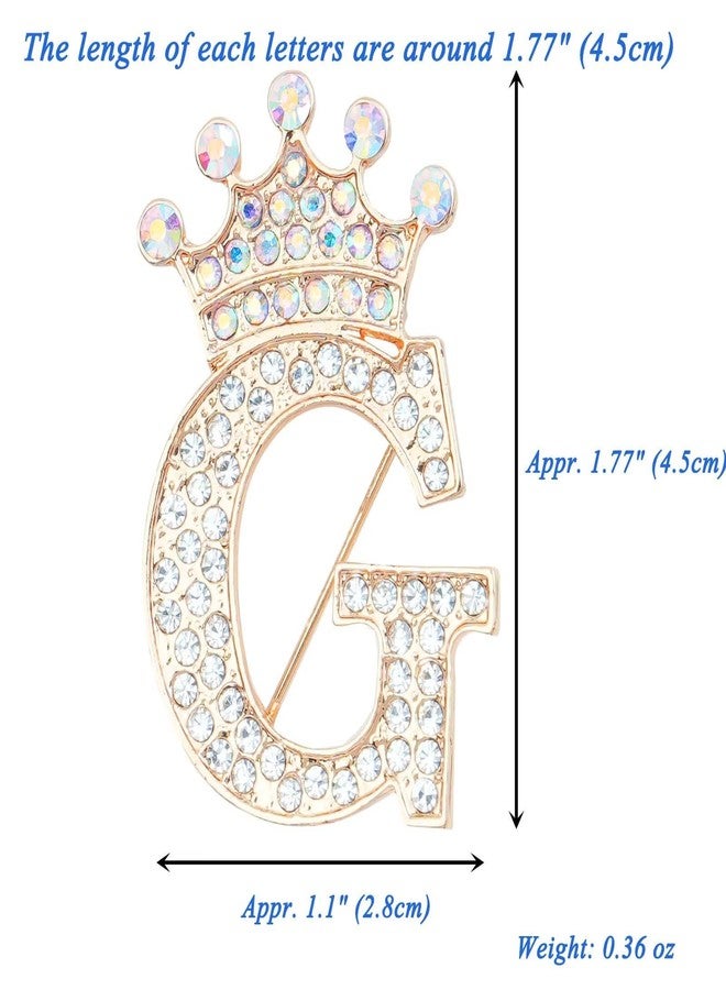 ETHOON Initial Letter Brooch Pins with Crown for Women Girls Men Boys Personalized Name Brooches Crafts Colorful Rhinestone Brooch Pins Gold M - Image 3