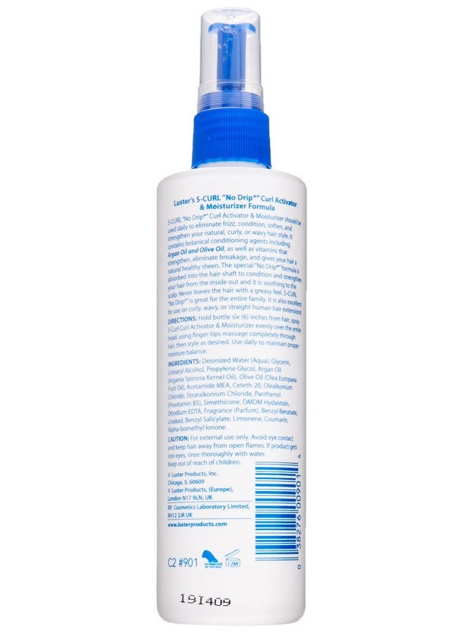 S Scurl Activator Moisturizer No Drip 8Ounce Spray Bottle