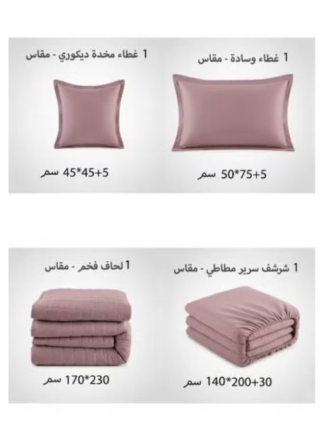 Twin size bed sheet set, 4 pieces – 170x230cm duvet cover with 140x200+30cm fitted sheet, elegant design that gives your room a touch of luxury - Image 3