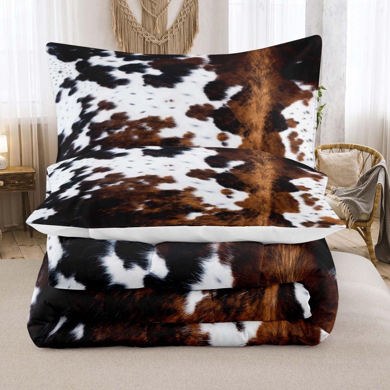 Tailor Shop Cow Print Bedding Set Queen Size Cartoon Cow Print Comforter Set for Kids Teens Boys with 1 Comforter and 2 Pillowcases - Image 3