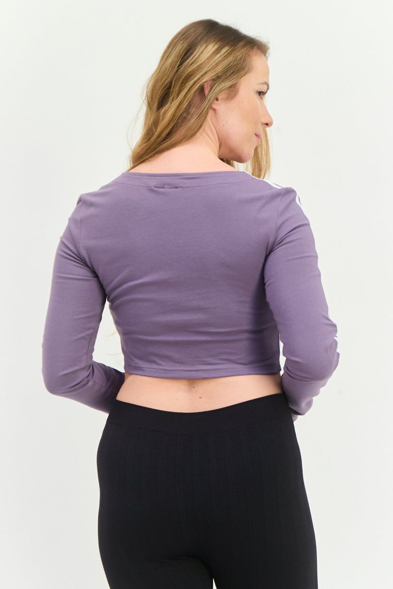 adidas Originals Women Sportswear Fit Long Sleeves Training Top, Purple - Image 3