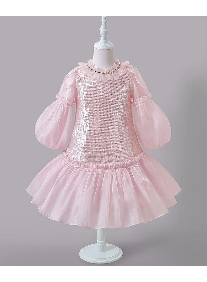 Mark & Mia Mark & Mia Sequin Embellished Full Sleeves Party Dress - Pink