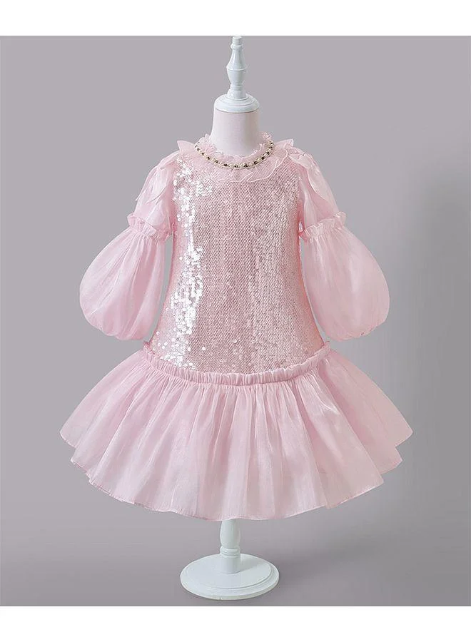 Mark & Mia Mark & Mia Sequin Embellished Full Sleeves Party Dress - Pink