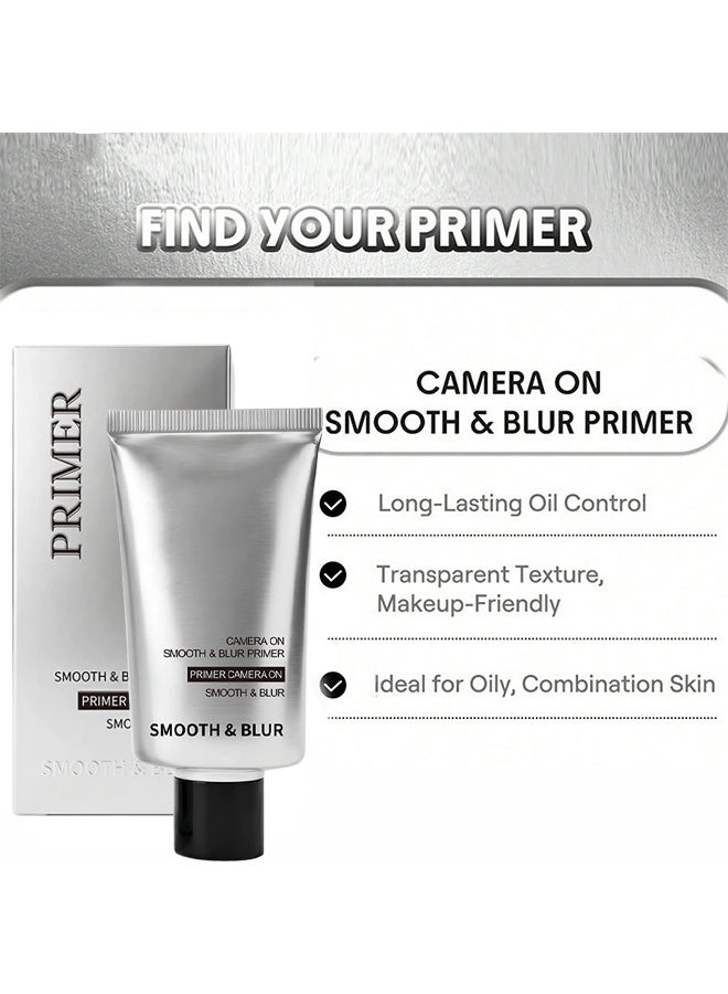 Primer, Camera On Smooth & Blur Primer, Mattifying Skin Smoothing Base for Pore Minimizing & Long-Lasting Makeup - Image 3
