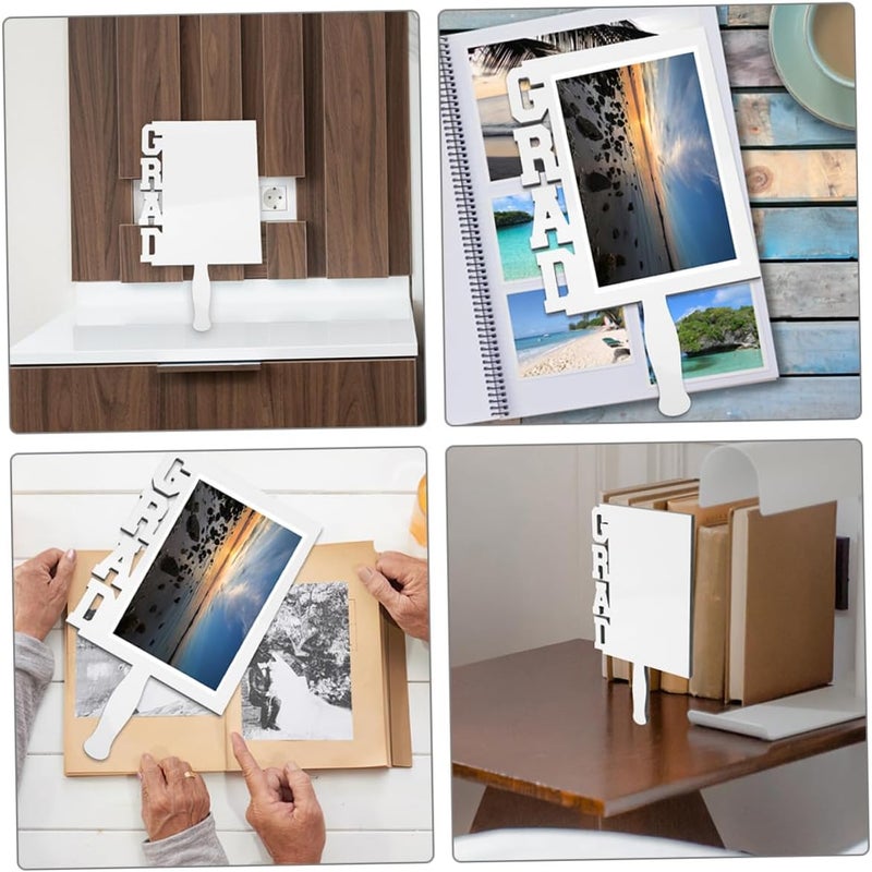 Sublimation Graduation Photo Frame 150x258mm White Fan Shape DIY Blank Tabletop Sign Grad Decor Heat Transfer Picture Plaque for Graduation Present - Image 4