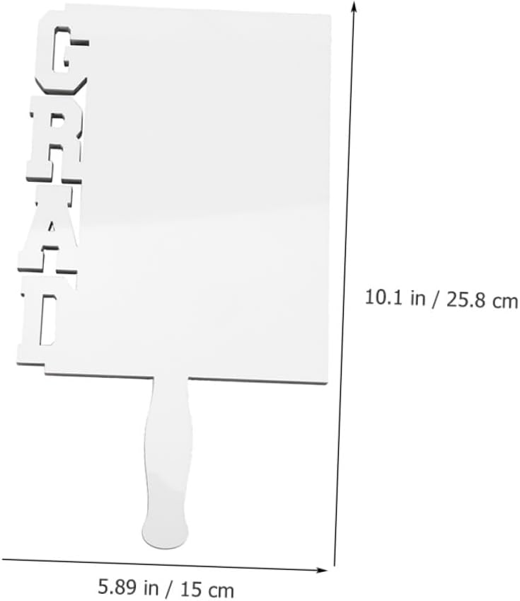 Sublimation Graduation Photo Frame 150x258mm White Fan Shape DIY Blank Tabletop Sign Grad Decor Heat Transfer Picture Plaque for Graduation Present - Image 2