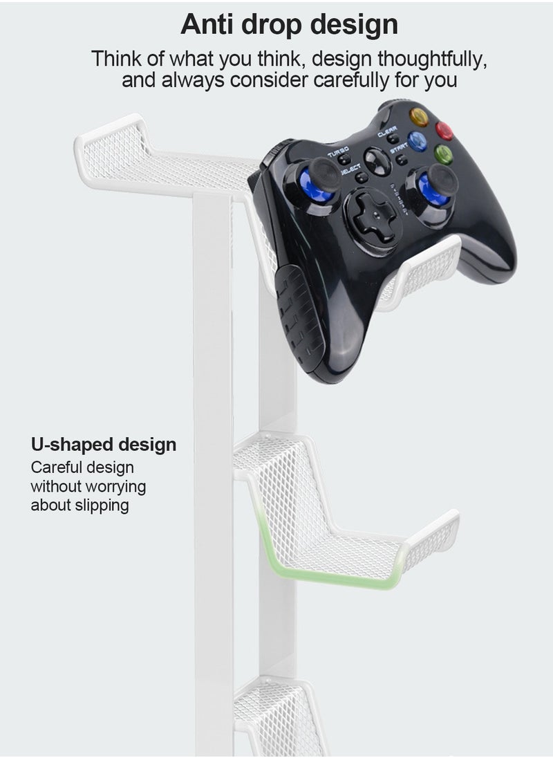 فلاش هوك - حامل عرض حامل وحدات التحكم من 3 طبقات لوحدات تحكم PS4 / PS5 / Switch Pro / Xbox / سماعات الرأس / وحدات التحكم / الهواتف المحمولة اللوحي أبيض - Image 1