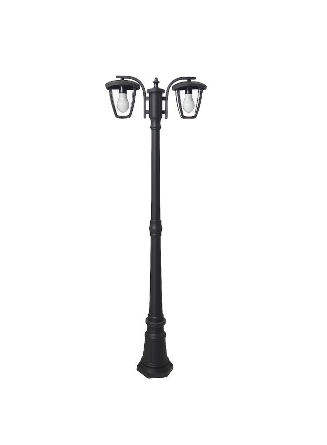 ALFRIDAY Outdoor Double-Head Street/Post Lamp — Classic Black (IP67, E27) - Image 1