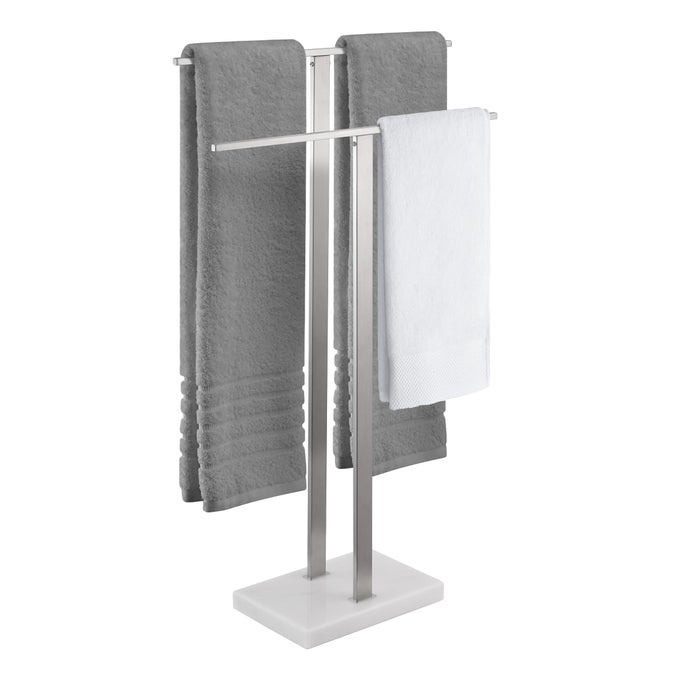 TOWEL RAIL FREESTANDING WITH MARBLE BASE 3TIER BATHROOM TOWEL RAIL TOWEL STAND SUS304 STAINLESS STEEL BRUSHED FINISH BTH217S32