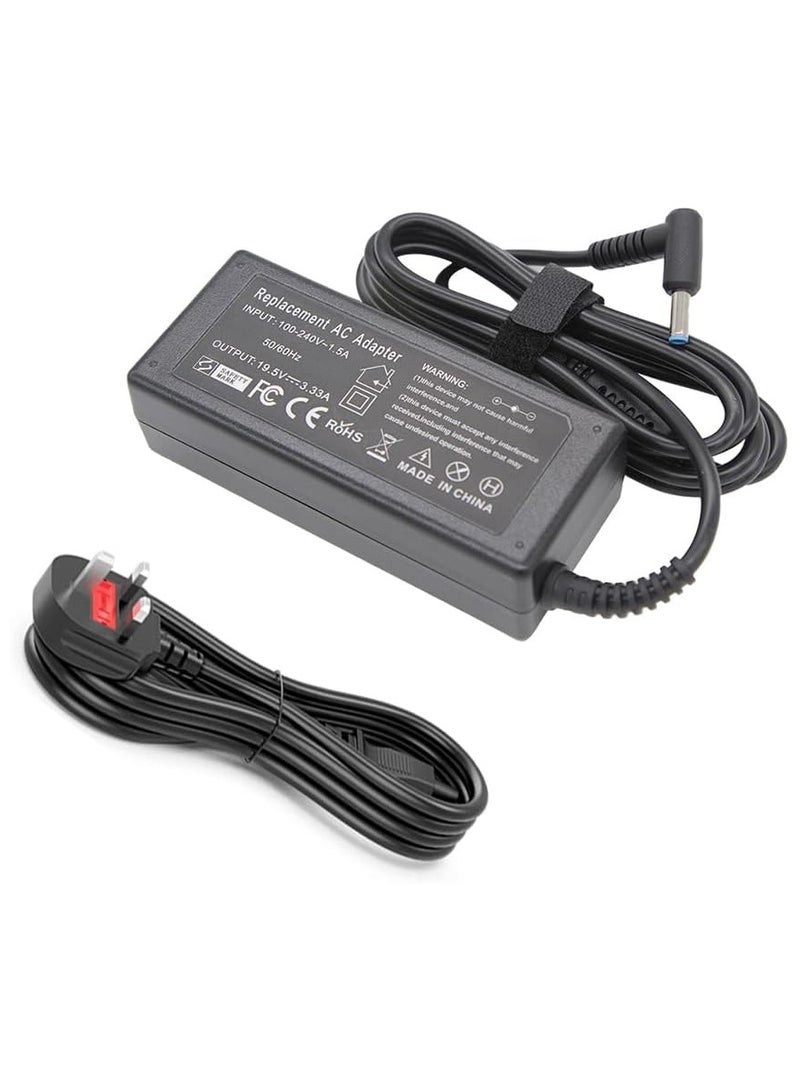 65W Charger UK Plug laptop adapter for hp 19.5V 3.33A 4.5*3.0mm for Envy 13 15 17 for Pavilion 15 11 13 for Chromebook 11 14 for Probook 430 g3 g4 g5 for EliteBook 1020 1040 for Stream 11 Pro - Image 1