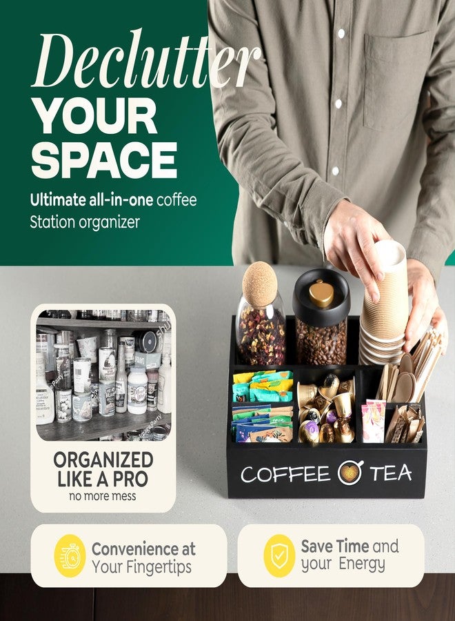 Vinvoli Coffee Station Organizer - Premium 2025 All-in-One Coffee Bar & Tea Organizer for Bar Accessories, Tea Storage, and Decor - Image 4