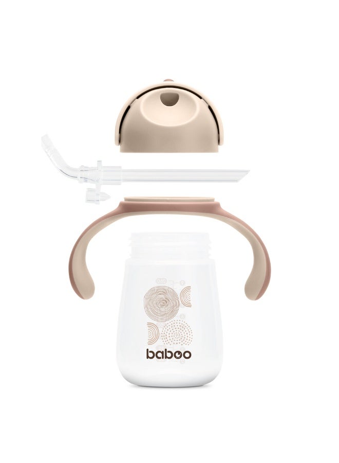 Baboo Sippy Cup with Silicone Straw for Baby 9+ Months, Non Spill Cup for Toddlers, Baby Straw Cup with Handles, Spill-Proof, Leak-Proof Soft Spout Cup 260ml (8.5 oz), BPA-Free (Au Naturale) - Image 4