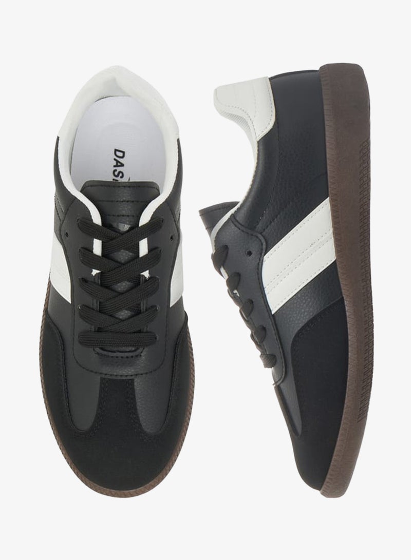 Dash Panelled Low Ankle Sneakers with Lace-Up Closure - Image 2