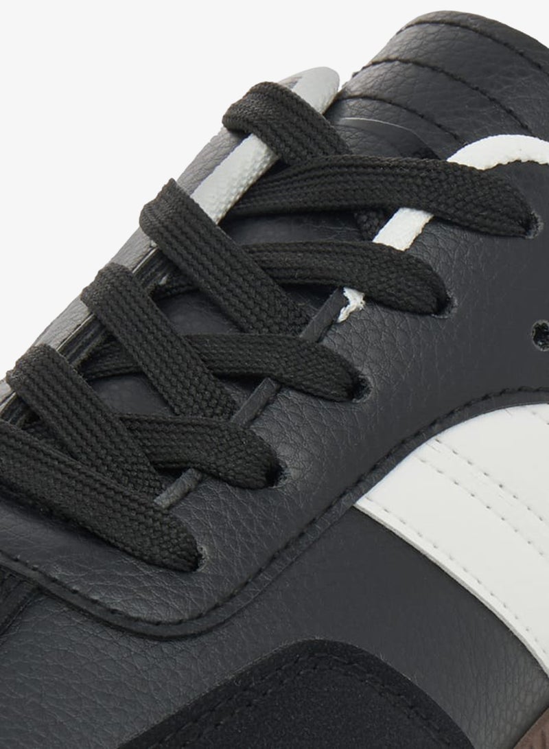 Dash Panelled Low Ankle Sneakers with Lace-Up Closure - Image 4