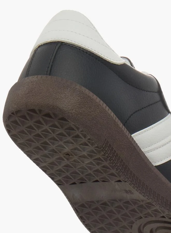Dash Black Panelled Low Ankle Sneakers with Lace-Up Closure for Women | Best Price UAE