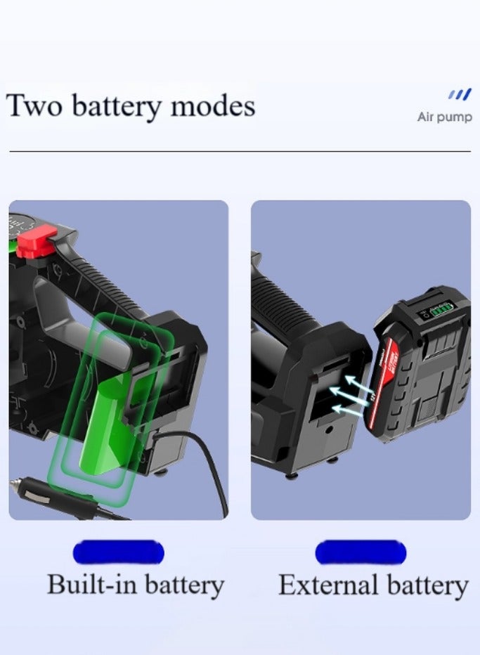 أفضل ذروة منفاخ إطارات، ضاغط هواء، منفاخ إطارات، مضخة إطارات كهربائية محمولة للسيارة مع مقياس ضغط الإطارات، مضخة هواء للسيارة ذاتية التوقف، مع محول صمام بثلاث فوهات وإضاءة LED، ملحقات السيارة، مضخة هواء محمولة بجهد 12 فولت تيار مستمر لإطارات السيارات والدراجات النارية والدراجات الهوائية وغيرها من العناصر القابلة للنفخ - Image 5