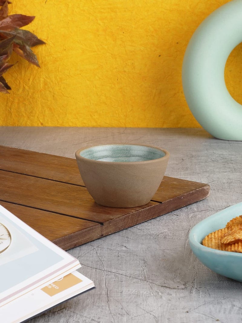 miah decor Ceramic Handcrafted Small Dessert Bowl/Katori- (145 ml) - Microwave, Oven & Dishwasher Safe; MD-612 - Image 1