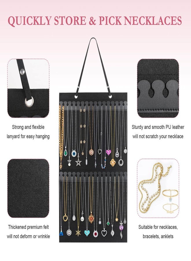 Caffox Hanging Necklaces Holder, Large Jewelry Organizer for Necklaces, Bracelets, and Ankles, Necklaces Display Storage Hanger for Wall, Closet and Door - Image 2