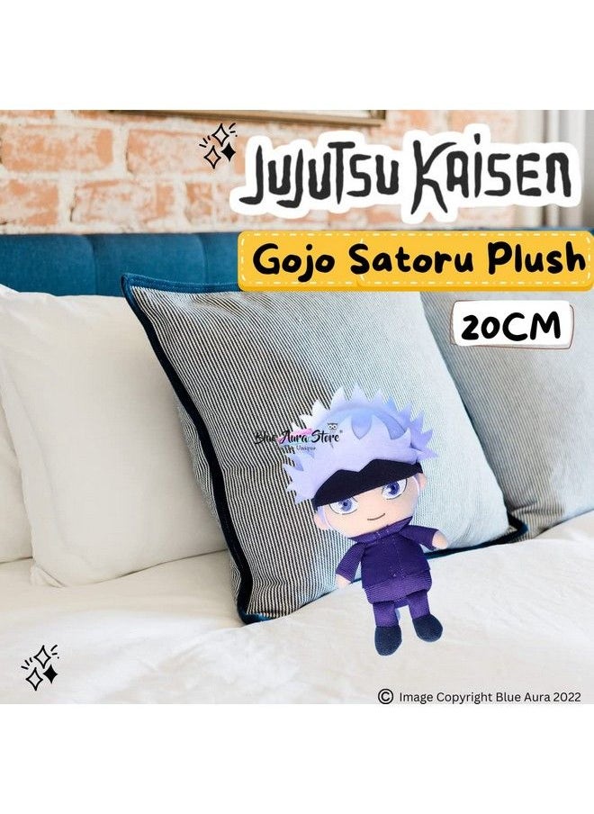 Blue Aura - Jujutsu Kaisen Plushies Jujutsu Plush Gojo Satoru Soft Toy Height 20Cm Bed Couch Room Decor Collectible (Gojo Satoru Mask) - Image 1