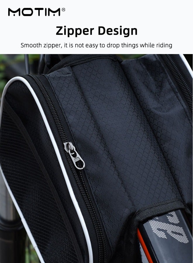 Motim Bike Frame Storage Bag, Bike Triangle Bag Bicycle Bag with Two Side Pockets, Under Seat Tool Accessories Pouch for MTB Road Cycling Accessories  - Image 2