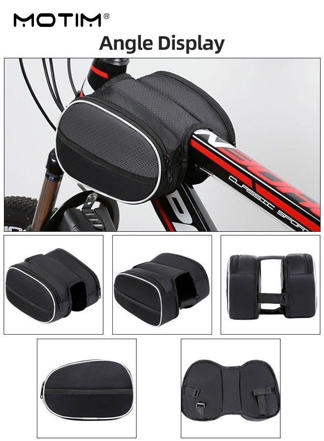 Motim Bike Frame Storage Bag, Bike Triangle Bag Bicycle Bag with Two Side Pockets, Under Seat Tool Accessories Pouch for MTB Road Cycling Accessories  - Image 5