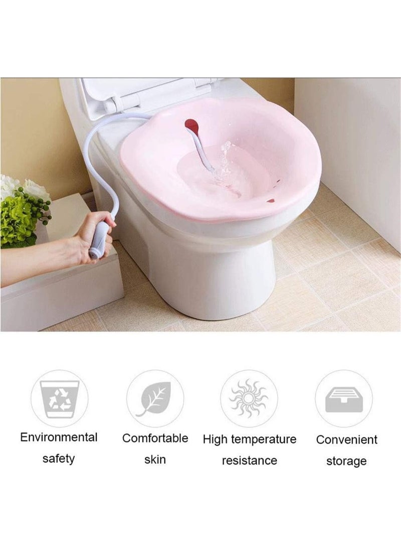 حمام جلوس طبي لمقعد المرحاض مع فلوشر – حوض علاجي للجلوس والعناية بالمنطقة الحساسة – مناسب للنساء الحوامل ومرضى البواسير – خامات طبية آمنة ومريحة – تصميم مانع لتسريب المياه - Image 3