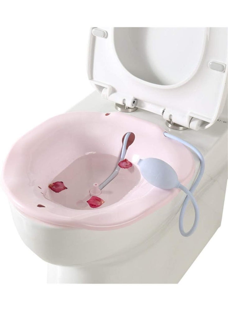 حمام جلوس طبي لمقعد المرحاض مع فلوشر – حوض علاجي للجلوس والعناية بالمنطقة الحساسة – مناسب للنساء الحوامل ومرضى البواسير – خامات طبية آمنة ومريحة – تصميم مانع لتسريب المياه - Image 1