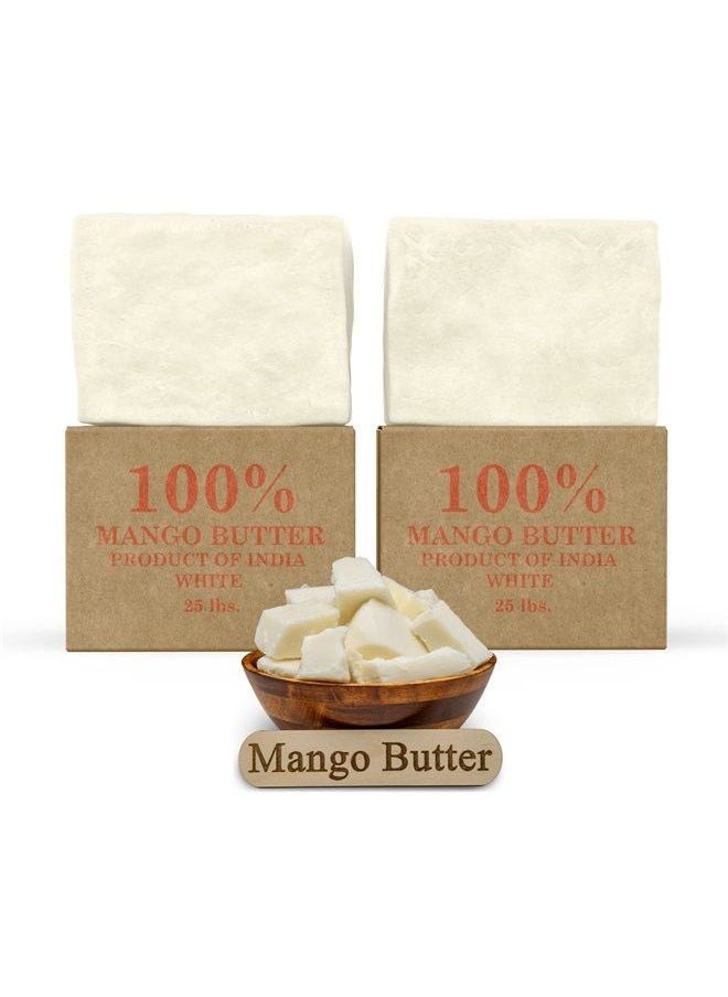 Plant Guru Raw Mango Butter 8 oz. Bar - 100% Pure Natural Unrefined - Great for Skin and Hair Growth. DIY Soap Making, Body Butter, Lotions and Creams. 