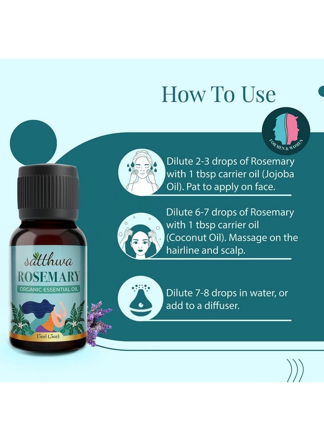 Satthwa Organic Rosemary Essential Oil - Therapeutic Grade - 15Ml - Boosts Energy, Enhances Hair Health - Image 4