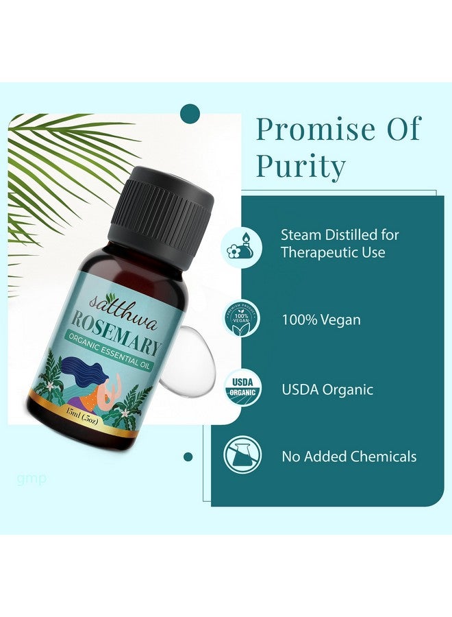 Satthwa Organic Rosemary Essential Oil - Therapeutic Grade - 15Ml - Boosts Energy, Enhances Hair Health - Image 5
