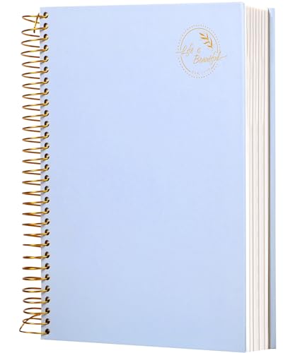 Yoment Hardcover Spiral Notebook,300 Pages College Ruled Notebooks,7” x 10”Large Spiral Journal,B5 Hard Cover Notebooks for Work Writing School,Blue - Image 1