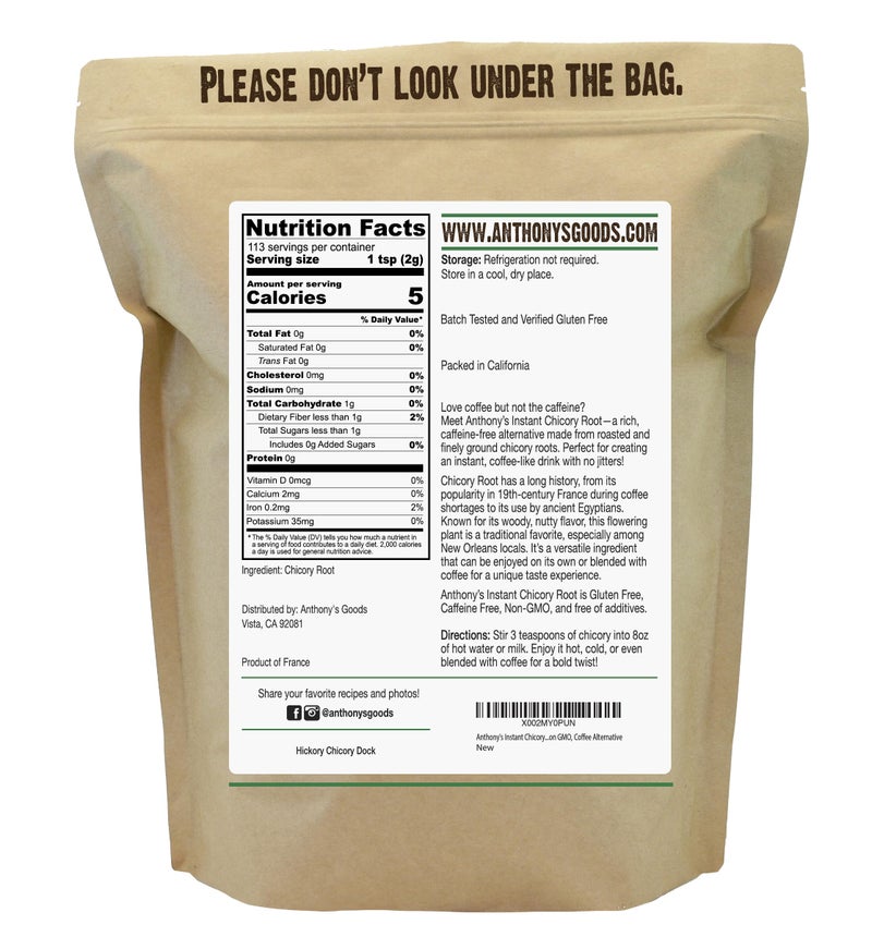 Anthony's Instant Chicory Root, 8 oz, Gluten Free, Caffeine Free, Non GMO, Coffee Alternative - Image 2