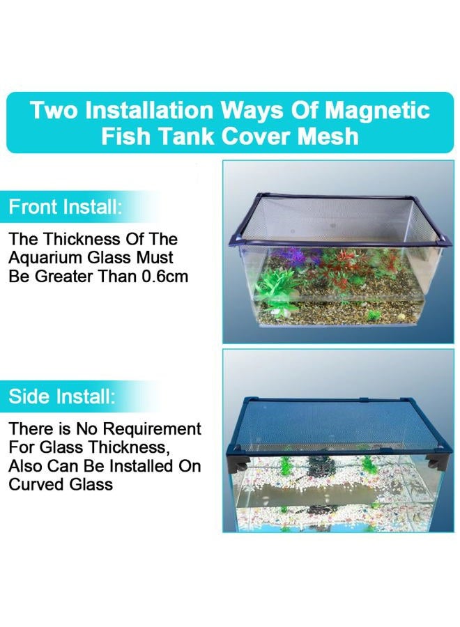 Jaxbo Magnetic Aquarium Cover Lid, DIY Fish Tank lid Anti-Jumping net Cover mesh Terrarium lid Aquarium Hood，Adjustable Size Fit Tank Size Max 35''X19'' - Image 5