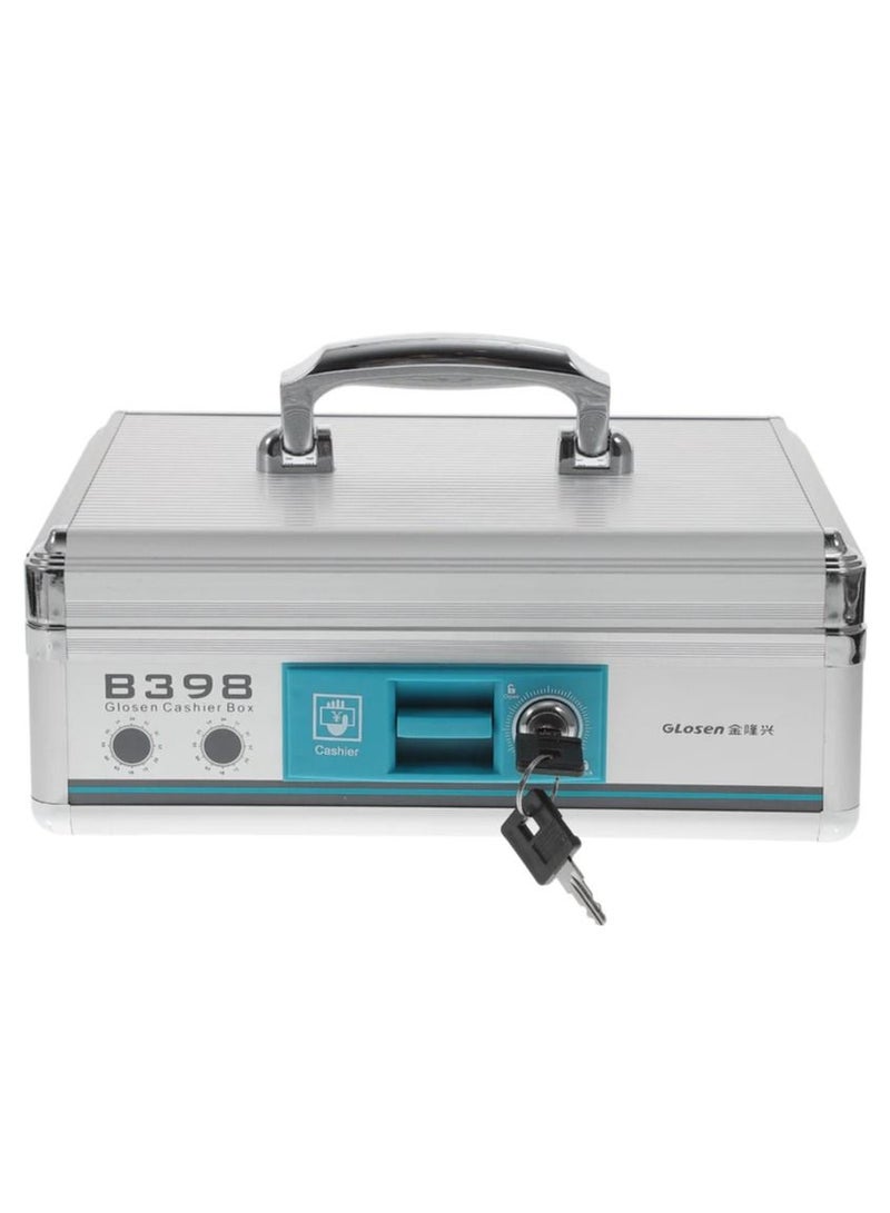 GLOSEN Cash Box With Key Lock Portable Cash Register Model B398 - 29 x 21 x 11 cm  - Image 5