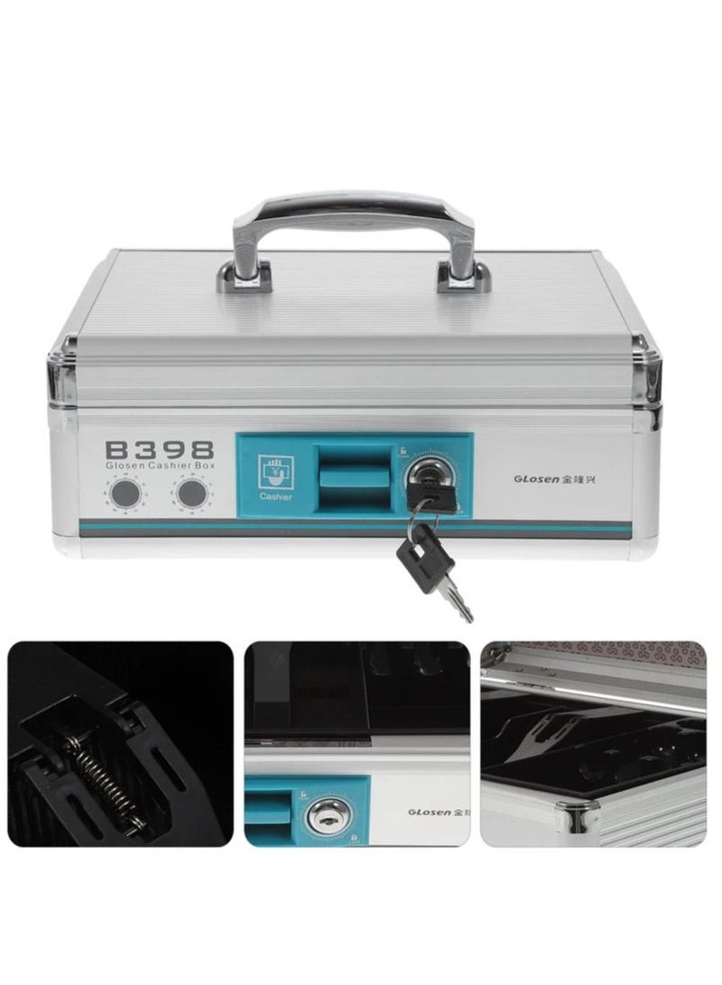 GLOSEN Cash Box With Key Lock Portable Cash Register Model B398 - 29 x 21 x 11 cm  - Image 2