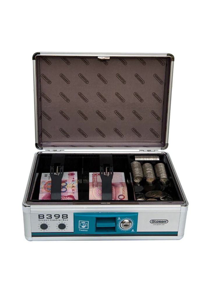GLOSEN Cash Box With Key Lock Portable Cash Register Model B398 - 29 x 21 x 11 cm  - Image 4