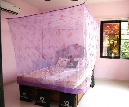 BuyAgain Mosquito Net Single Bed Net Large Size Pink Printed Heavy Quality Polyester Soft Net, 3.5 x 6.5 ft - Image 5