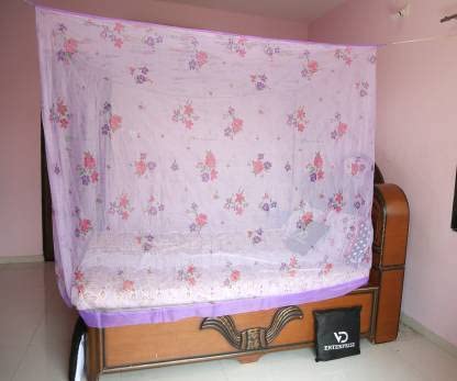 BuyAgain Mosquito Net Single Bed Net Large Size Pink Printed Heavy Quality Polyester Soft Net, 3.5 x 6.5 ft - Image 3