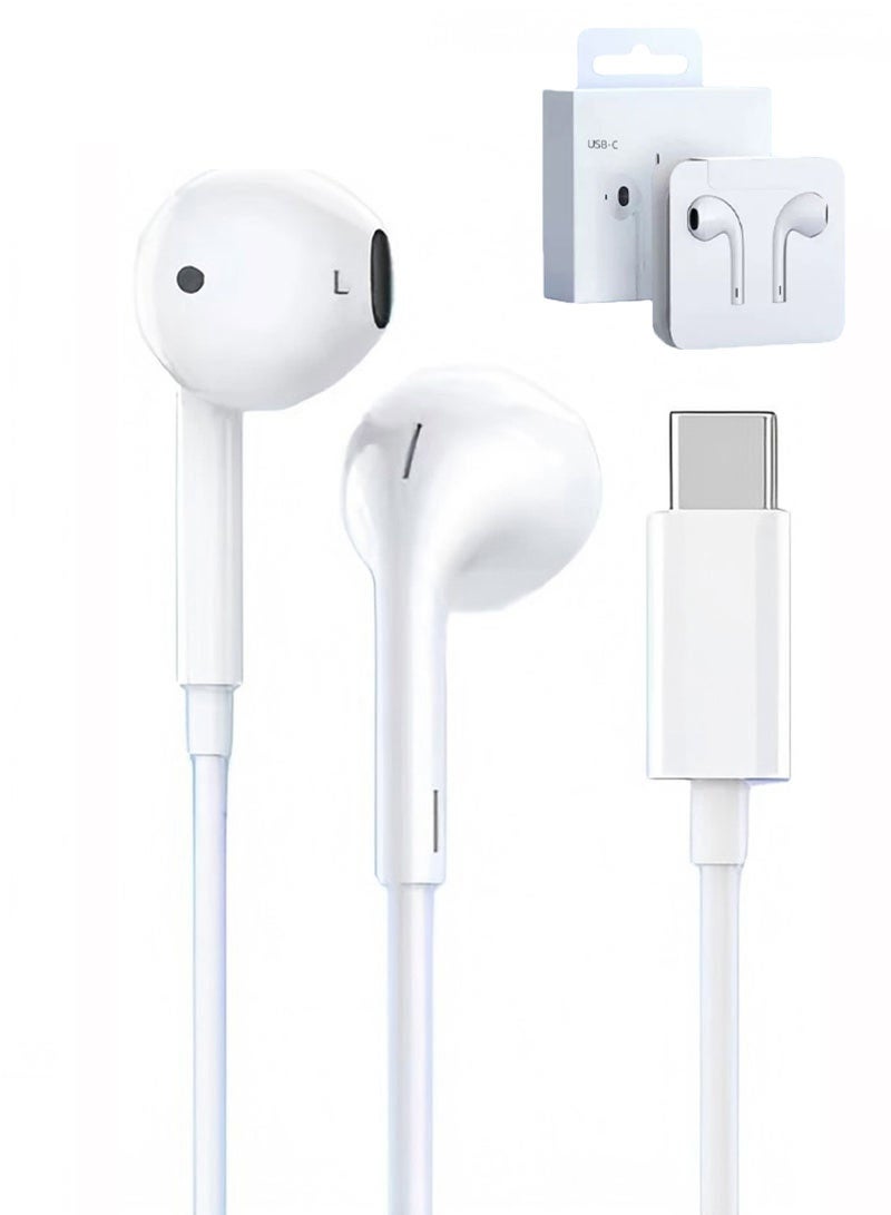 Five Star Electronics USB-C Wired Earbuds with Mic, Type-C in-Ear Headphones Noise Isolating, Fits iPhone 16 15 Pro Max, Samsung Galaxy S25 S24, Huawei, Honor, and All USB-C Audio Devices - Image 1