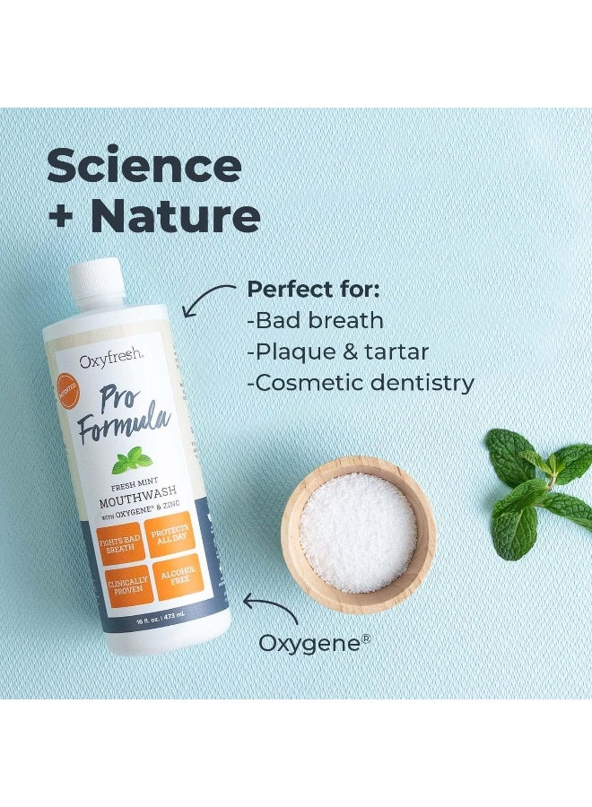 Oxyfresh Pro Formula Fresh Mint Mouthwash Patented Zinc Mouthrinse for Fresh Breath Healthy Gums Bad Breath Treatment for Adults Dye Fluoride Alcohol Free 16 Fl Oz - Image 4