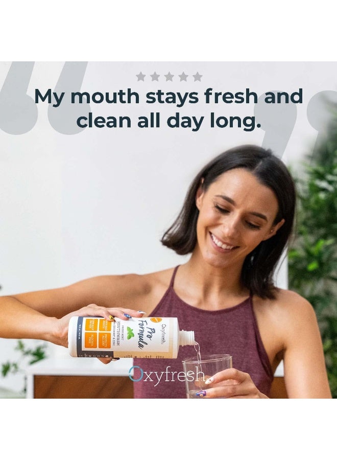 Oxyfresh Pro Formula Fresh Mint Mouthwash Patented Zinc Mouthrinse for Fresh Breath Healthy Gums Bad Breath Treatment for Adults Dye Fluoride Alcohol Free 16 Fl Oz - Image 3
