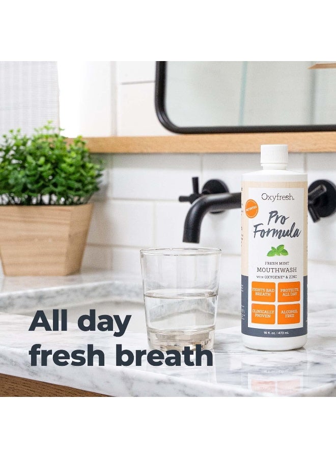 Oxyfresh Pro Formula Fresh Mint Mouthwash Patented Zinc Mouthrinse for Fresh Breath Healthy Gums Bad Breath Treatment for Adults Dye Fluoride Alcohol Free 16 Fl Oz - Image 5