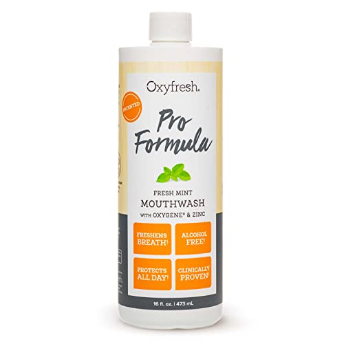 Oxyfresh Pro Formula Fresh Mint Mouthwash Patented Zinc Mouthrinse for Fresh Breath Healthy Gums Bad Breath Treatment for Adults Dye Fluoride Alcohol Free 16 Fl Oz - Image 1