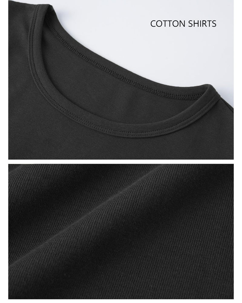 Abardsion 2026 Cotton Long Sleeve Shirts for Women - Fall Spring Y2k Clothes Casual Basic Base Layer Tees Tops(Black,S) - Image 5
