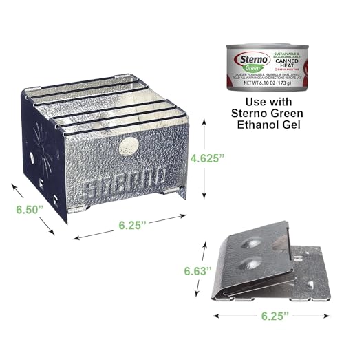 Sterno Foldable Camp Stove - Portable Camping Stove for Outdoor Cooking, Easy-to-Assemble for Outdoor Picnics, Tailgating, & Emergencies - Pack of 1, Silver - Image 2