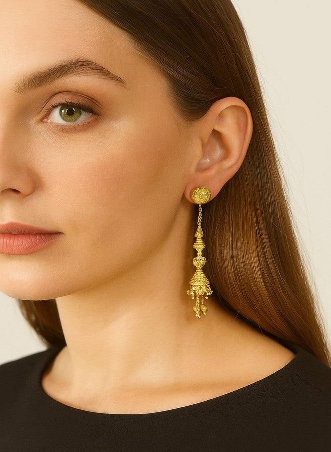 SMARNN 18K Gold Plated Sui Dhaga Earrings Set for Women - Image 3