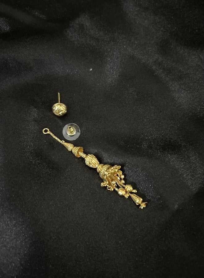SMARNN 18K Gold Plated Sui Dhaga Earrings Set for Women - Image 4